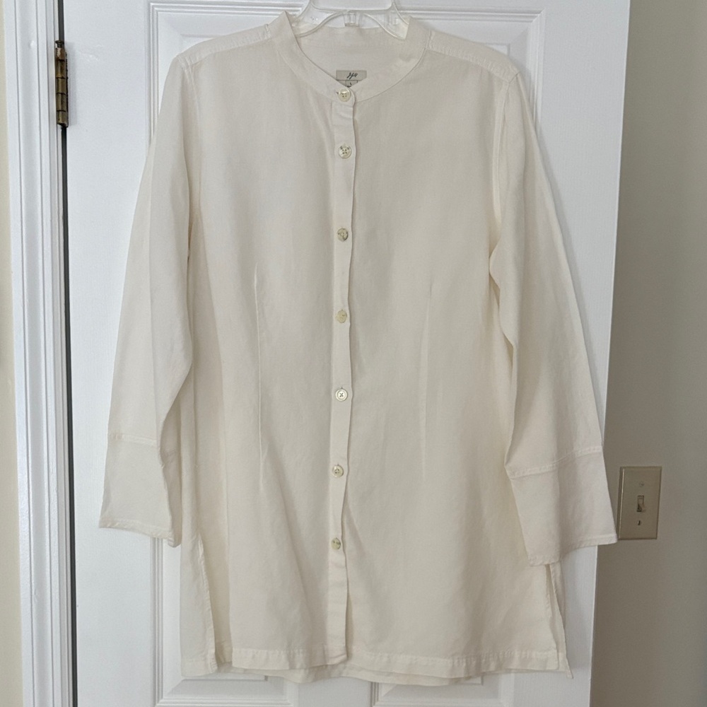 J. Jill Off-White Button-Down Shirt